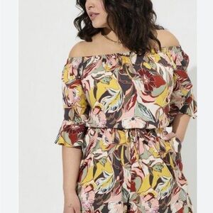 Torrid Floral Off-Shoulder romper 2X-NWT